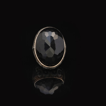  925 Sterling Silver Black Onyx Ring - Large Oval Stone, Vintage Handmade Men's Ring - 2