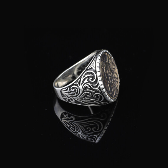  925 Sterling Silver Men's Ring - Handmade Eagle Signet Ring - 3