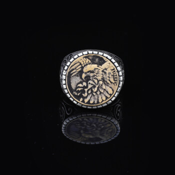  925 Sterling Silver Men's Ring - Handmade Eagle Signet Ring - 4