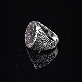  925 Sterling Silver Men's Ring - Handmade Eagle Signet Ring - 5