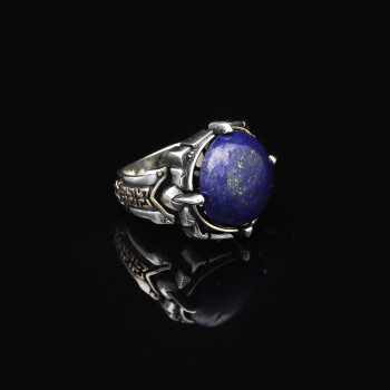  925 Sterling Silver Rings for Men - Lapis Lazuli Men's Ring - 4