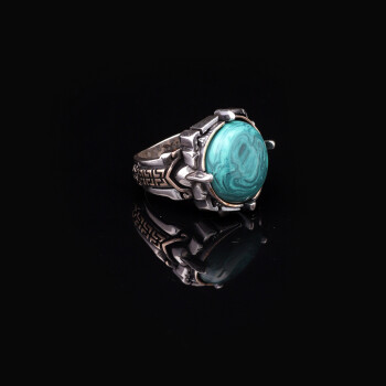  925 Sterling Silver Rings for Men - Malachite Men's Ring - 3