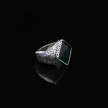 925K Sterling Silver Jade Ring, Jade Ring for Men - 2