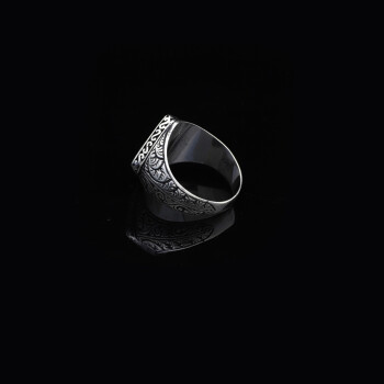 925K Sterling Silver Jade Ring, Jade Ring for Men - 4