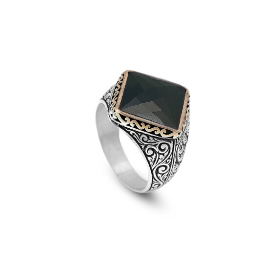 925K Sterling Silver Jade Ring, Jade Ring for Men - 1