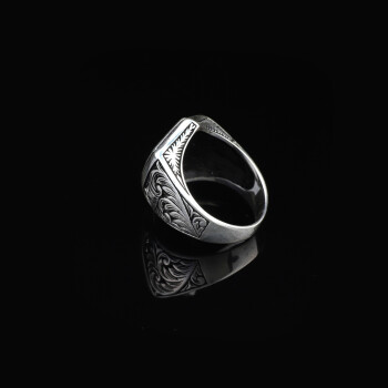 925K Sterling Silver Knight Ring, Men Signet Ring, Solid Silver - 3