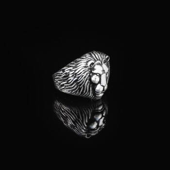 925K Sterling Silver Lion Ring, Lion King Ring - 4