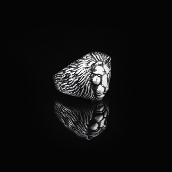 925K Sterling Silver Lion Ring, Lion King Ring - 4