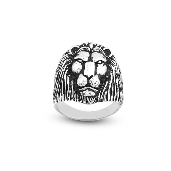 925K Sterling Silver Lion Ring, Lion King Ring - 1