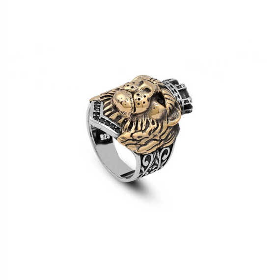 925K Sterling Silver Lion Ring, Lion King Signet Ring - 1