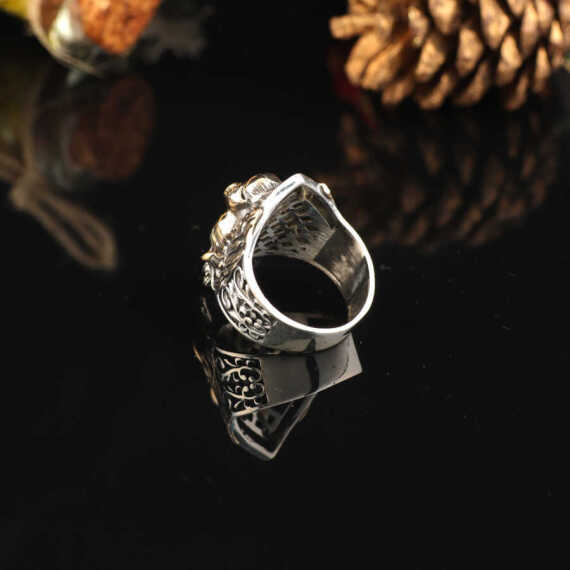 925K Sterling Silver Lion Ring, Lion King Signet Ring - 4