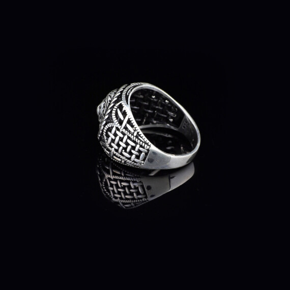 925K Sterling Silver Lion Ring, Lion Ring Men,Lion Signet Ring - 3