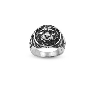 925K Sterling Silver Lion Ring,Lion Ring Men, Viking Ring Men - 1