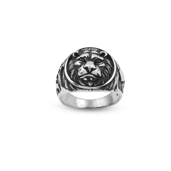 925K Sterling Silver Lion Ring,Lion Ring Men, Viking Ring Men - 1