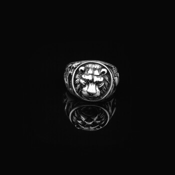 925K Sterling Silver Lion Ring,Lion Ring Men, Viking Ring Men - 5