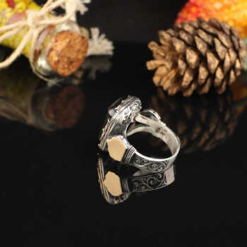 925K Sterling Silver Onyx Ring, Onyx Stone Ring - 5