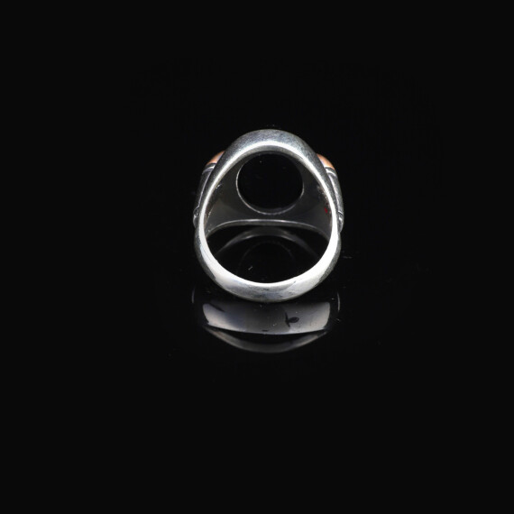 925K Sterling Silver Onyx Ring, Onyx Stone Ring - 4