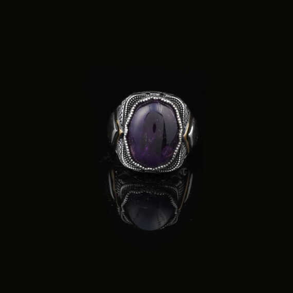 925K Sterling Silver Purple Sapphire Ring,Ottoman Ring - 3