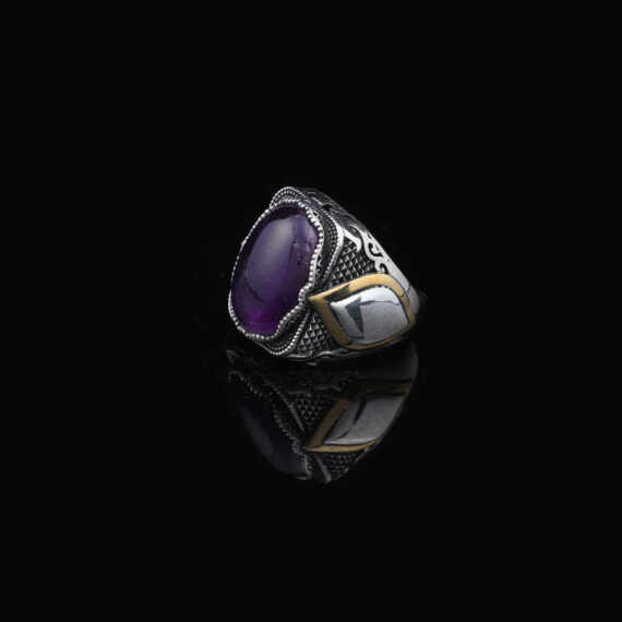 925K Sterling Silver Purple Sapphire Ring,Ottoman Ring - 4