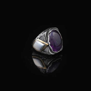 925K Sterling Silver Purple Sapphire Ring,Ottoman Ring - 5