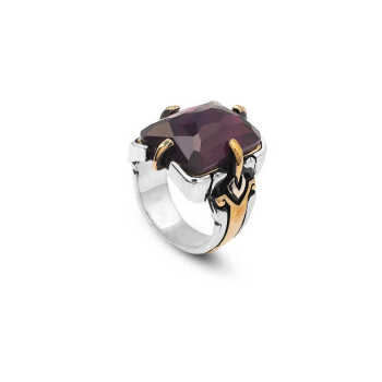 925K Sterling Silver Purple Sapphire Ring,Ottoman Ring For Men - 1