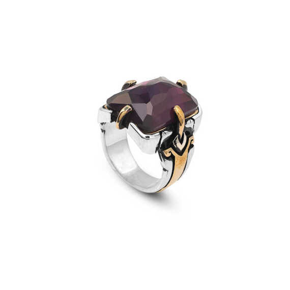 925K Sterling Silver Purple Sapphire Ring,Ottoman Ring For Men - 1