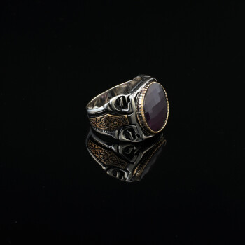 925K Sterling Silver Purple Sapphire Ring,Ottoman Ring - 3