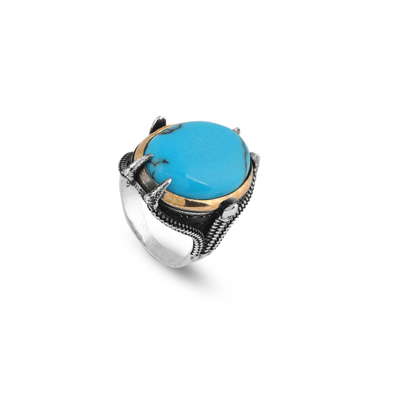 925K Sterling Silver Ring Turquoise Ring, Turquoise Stone Ring - 1