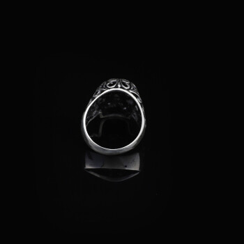 925K Sterling Silver Skull Ring, Skull Engagement Ring, Mens Skull Ring - 2