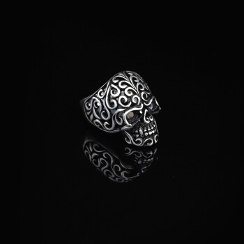 925K Sterling Silver Skull Ring, Skull Engagement Ring, Mens Skull Ring - 4