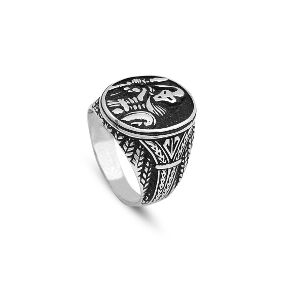 925K Sterling Silver Spartan Ring, Gladiator Ring - 1