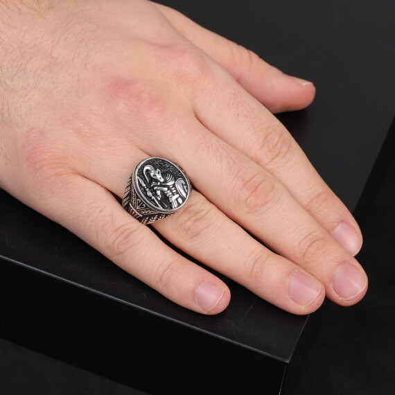 925K Sterling Silver Spartan Ring, Gladiator Ring - 6