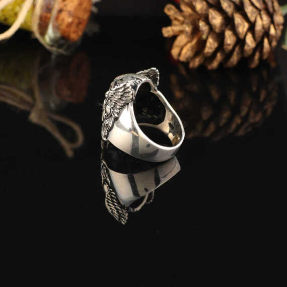 925K Sterling Silver Viking Ring Men, Norse Mythology Ring, Viking Ring - 4