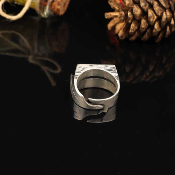 925K Sterling Silver Vintage Ring Men, Special Design Ring - 4