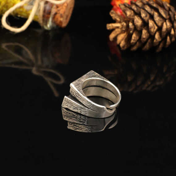 925K Sterling Silver Vintage Ring Men, Special Design Ring - 5