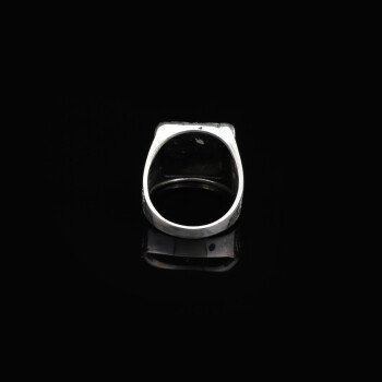 925K Sterling Silver Wolf Ring, Silver Wolf Ring, Signet Wolf Ring,Mens Signet Ring - 2