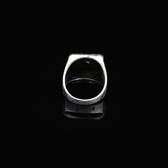 925K Sterling Silver Wolf Ring, Silver Wolf Ring, Signet Wolf Ring,Mens Signet Ring - 2