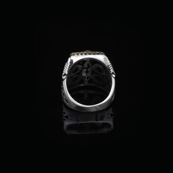 Anchor Ring, Custom Engraved Ring, Oxidized Silver Ring - 3