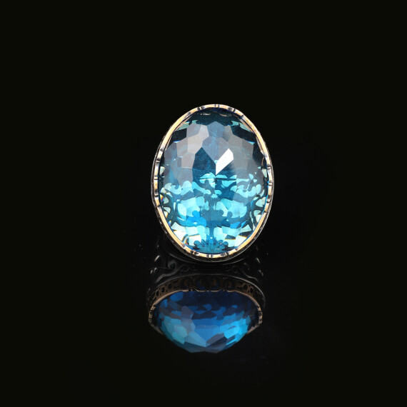  Aquamarine Ring - Oval Stone Large Gemstone Ring for Men - 4