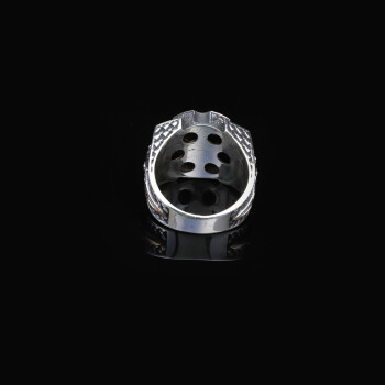 Black Onyx Men's Ring,Wheel Men Ring, Silver Sword Ring, Black Onyx Ring - 3