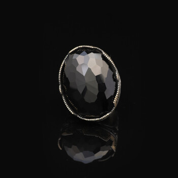  Black Onyx Ring with Large Oval Stone – Vintage Men’s Ring - 5