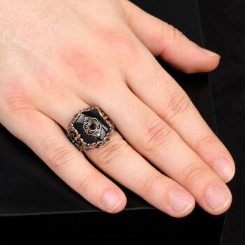 Black Onyx Ring with Vibrant Ottoman-Inspired Patterns - 6