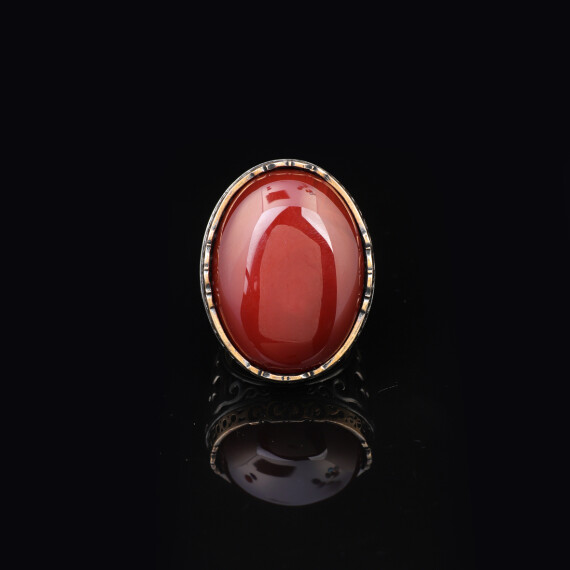  Carnelian Ring - Oval Stone - Large Gemstone Ring - 3