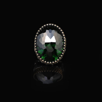  Emerald Oval Gemstone Ring - Large Handmade Ottoman Style - 2