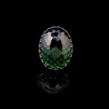  Emerald Ring, Large Gemstone Ottoman Men's Vintage - 3