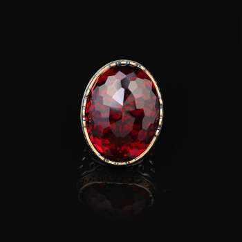  Garnet Ring Oval Stone - Handmade Vintage Ottoman Large Gemstone Ring Men - 2