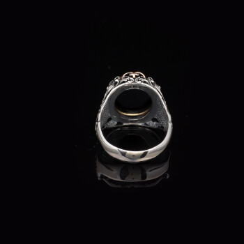  Handmade 925 Sterling Silver Black Onyx Oval Stone Ring - 2