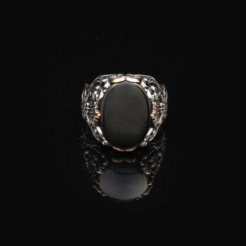  Handmade 925 Sterling Silver Black Onyx Oval Stone Ring - 5