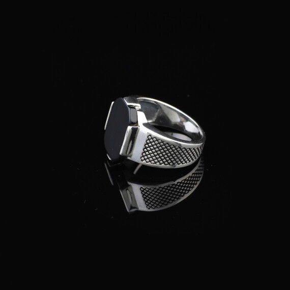  Handmade 925 Sterling Silver Black Onyx Pinky Ring - 2