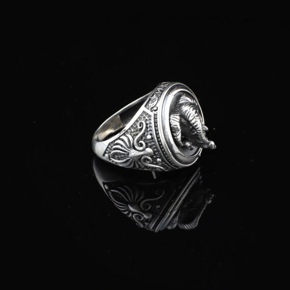  Handmade 925 Sterling Silver Clown Skull Ring - Men's Oxidized - 2